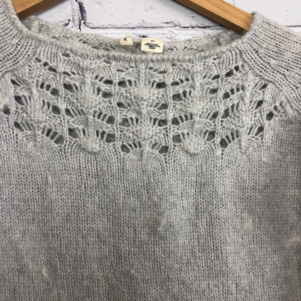 Anthropologie Moth Tunic Sweater Gray Wool Sz Sm - Picture 3 of 8